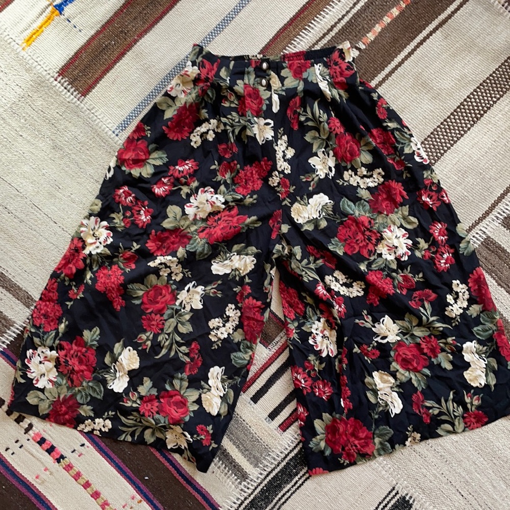 vintage flowy floral pants
